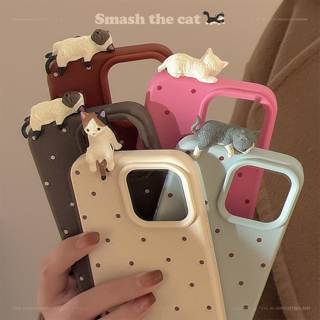 Insน่ารัก3Dแมวการ์ตูนซิลิโคนสําหรับIphone 17 16 15 14 11 12 13 PRO MAXปลอกฝาครอบป้องกันAT1930