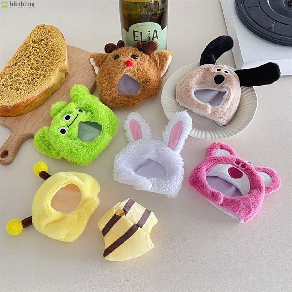 Blinbling หมวกตุ๊กตา,การ์ตูนสัตว์ Loopy Beaver ตุ๊กตาหัว, Kawaii เสื้อผ้าอุปกรณ์เสริมที่ถอดออกได้หมวกตุ๊กตาอุปกรณ์เสริมสีชมพู Little Beaver หมวกเด็กชายและเด็กหญิง