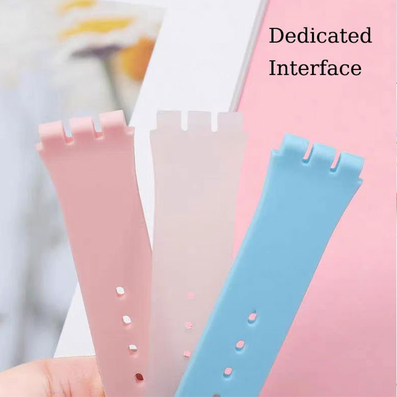 สายนาฬิกาซิลิโคนบางเฉียบสําหรับสายนาฬิกา Swatch 12 มม.16 มม.17 มม.19 มม.20 มม.สร้อยข้อมือ YIS404 SURS103 YLS195 ยาง WatchBand สายรัดข้อมือที่มีสีสันกีฬาเข็มขัดข้อมือกันน้ํา