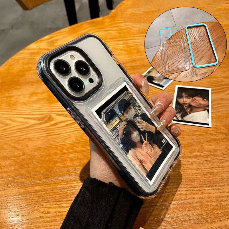 เคสโทรศัพท์ สําหรับ iPhone 16 11 15 14 12 13 Pro Max 8 7 6 Plus X XR XS Max SE 2020 กรอบใส่บัตร แบบใ