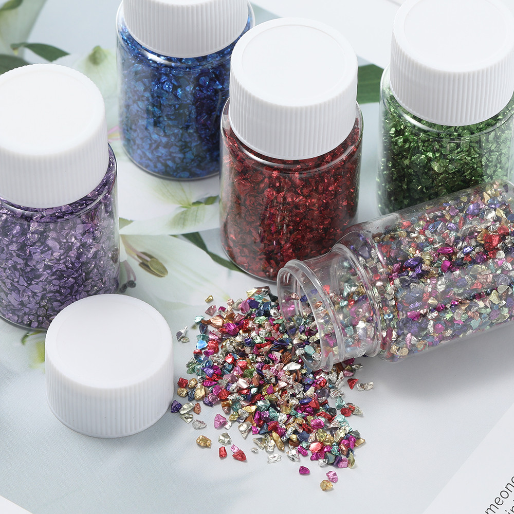 St. kunkka 30ml แก้วกรวดโปร่งใสหินคริสตัลเมทัลลิคพร้อมขวดสําหรับเสื้อผ้า DIY ทําด้วยมือที่สร้างสรรค์