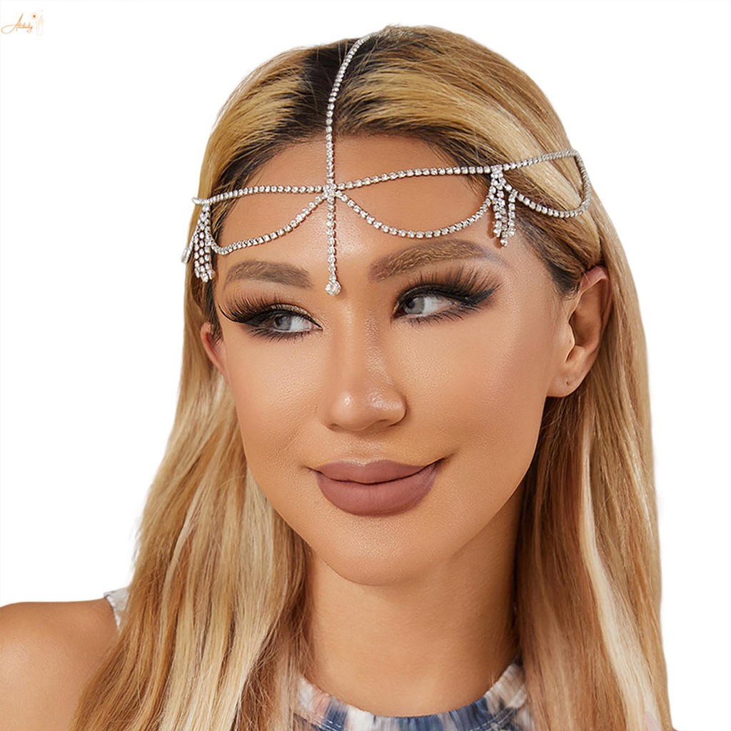 เจ้าสาวหัวโซ่ Rhinestone Headpiece Multilayer Design Headpiece พร้อมจี้ ราคา ถูกที่สุด ดีลบีเคเค แกลเลอรีภาพที่ 6