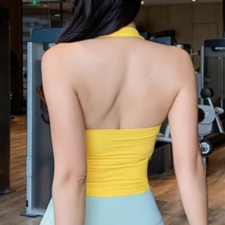 【Beautytrend】Fixed chest pad สปอร์ตบราแบบมีแผ่นรอง หน้าอกเสริม ดีไซน์คอฮัลเตอร์ ดูดซับแรงกระแทก ทำจากผ้าที่เป็นมิตรกับผิว เหมาะสำหรับโยคะและฟิตเนส