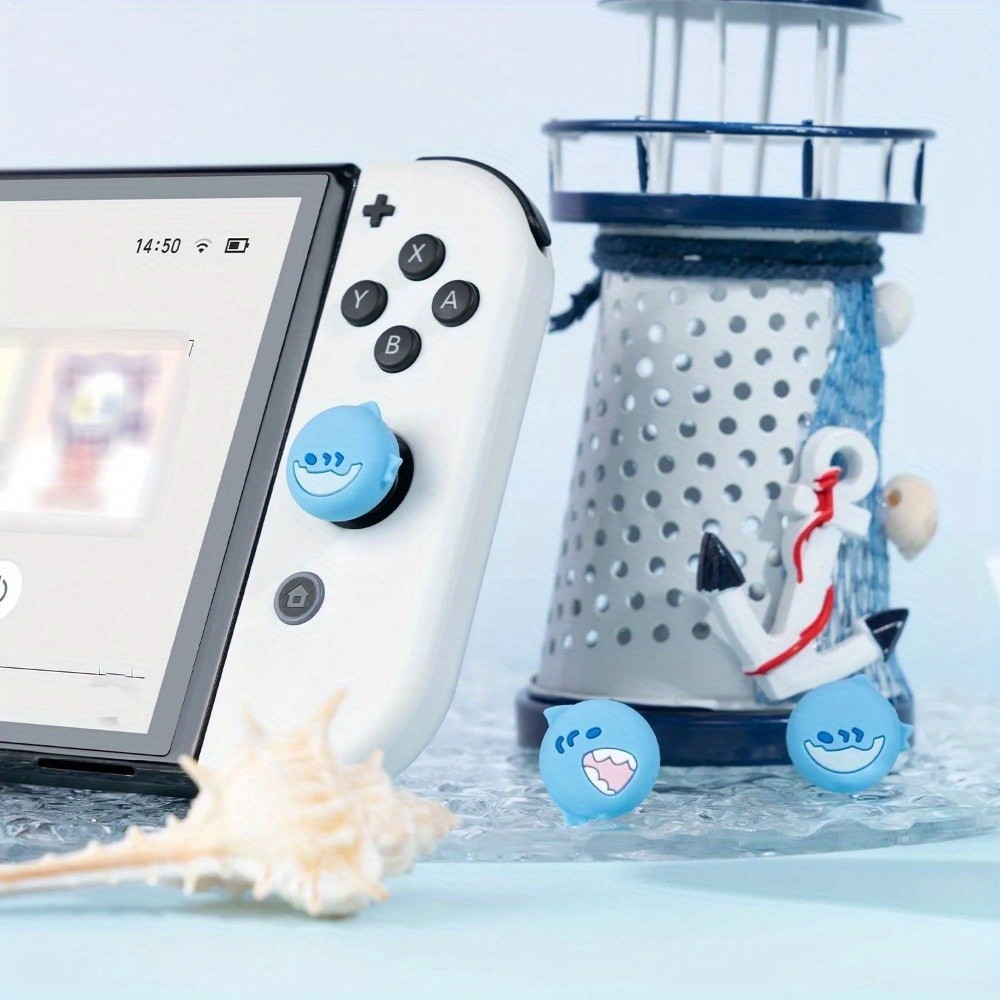 Shark Thumbstick Caps JoyCon Thumb Grip Caps สําหรับ Nintendo Switch & Switch Oled / Lite Controller ฝาครอบ NS จอยสติ๊กกรณี