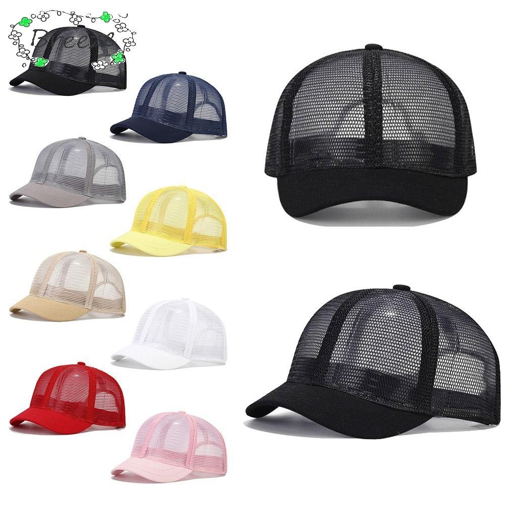 หมวกเบสบอล BREEZE, หมวกปีกสั้นแห้งเร็ว Peaked Cap, Casual สีทึบเต็มตาข่ายหมวกกันแดดบางผู้หญิง