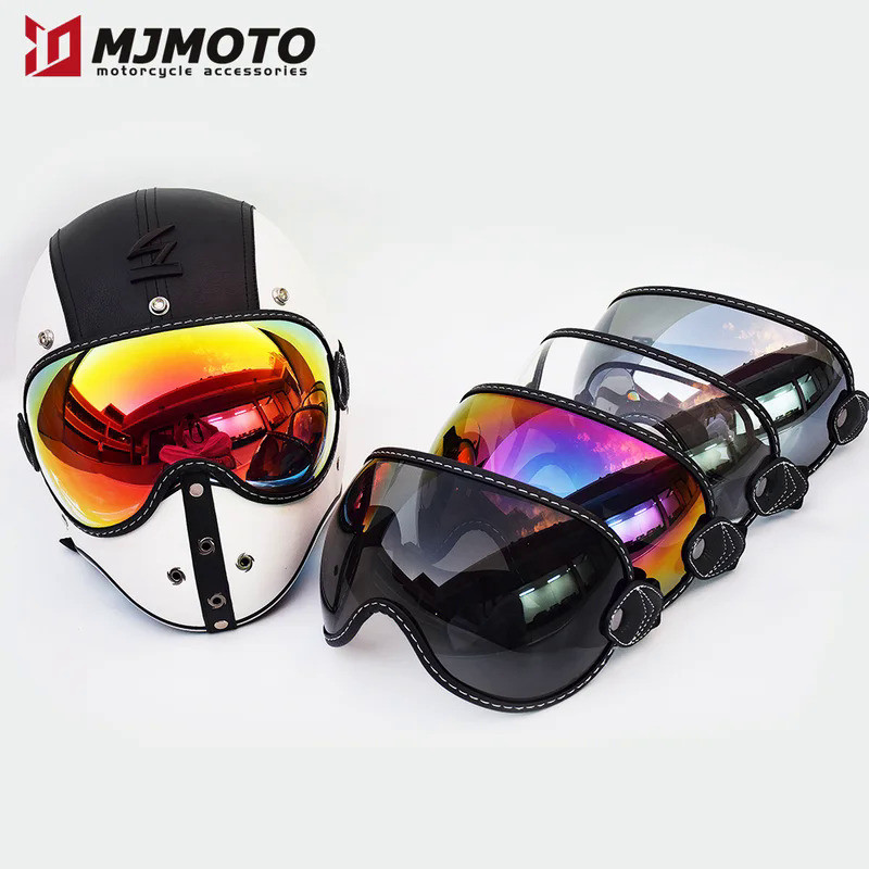 Glasses Motocross Bubble Visor Retro Helmet Glasses Motorcycle Visor Anti-Fog Motorcycle Helmet Gogg