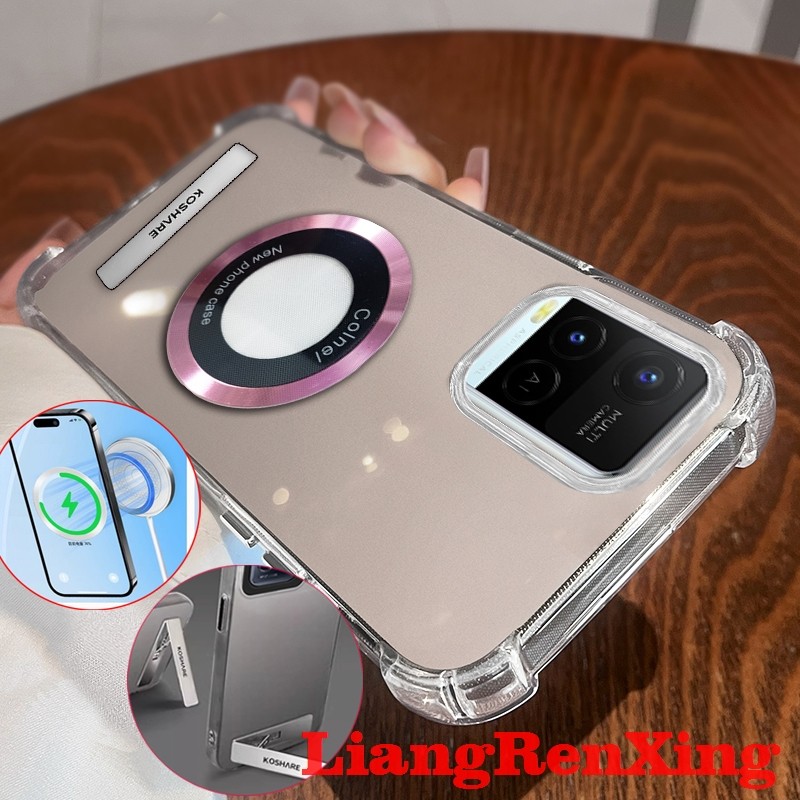 FOR เคส Case สำหรับ VIVO Y21 VIVO Y21S VIVO Y21t VIVO Y33s Y33 โทรศัพท์ปลอก softcase ล้างที่ครอบการออกแบบใหม่ความงามที่ชัดเจนกับผู้ถือไร้สายแม่เหล็ก