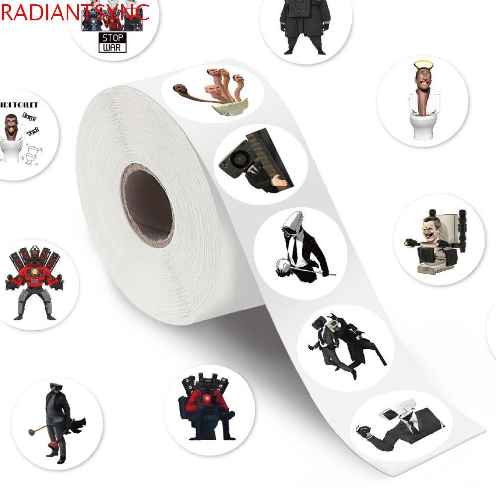 Radiantsync Skibidi สติ๊กเกอร์ติดห้องน้ํา, เทปกระดาษ TV Person Cameraman สติ๊กเกอร์, การ์ตูน TV Man Toilet Man DIY อะนิเมะ Speakerman สติ๊กเกอร์เด็กวัยหัดเดิน