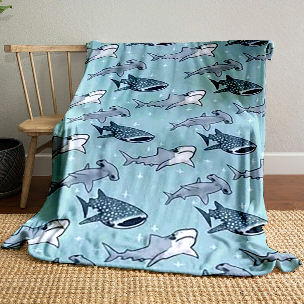 3ง มหาสมุทร ปลาฉลาม ผ้าห่มน่ารัก,ที่มีสีสัน เต็มไปด้วยดวงดาว ท้องฟ้า ปลาฉลาม ตุ๊กตาผ้าห่มสําหรับชายหญิงเด็กผู้ใหญ่ฉลามสีฟ้าตกแต่งน้ําหนักเบานุ่มตุ๊กตาผ้าห่มเตียงโซฟาผ้าห่ม180×230ซม