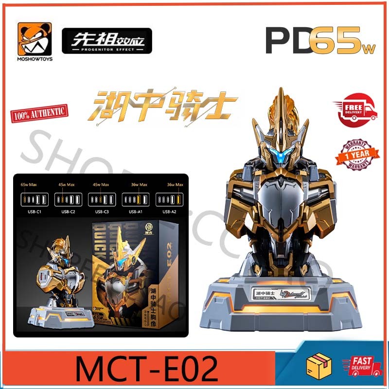 Moshow MCT-E02 Lake Knight Gilded Chest แท่นชาร์จ 65W Gallium Nitride ศูนย์ชาร์จเดสก์ท็อปเครื่องประดับ