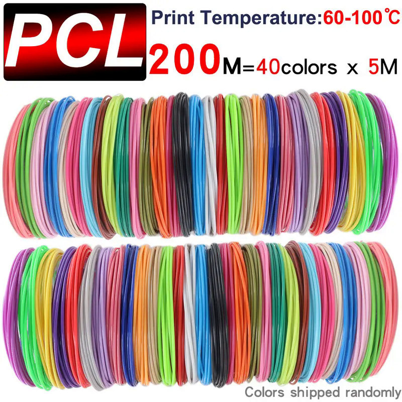 PCL Color Low-Temperature 3D Pen Filament 1.75MM, Suitable for Children's 3D Pens, Brightly Colored,