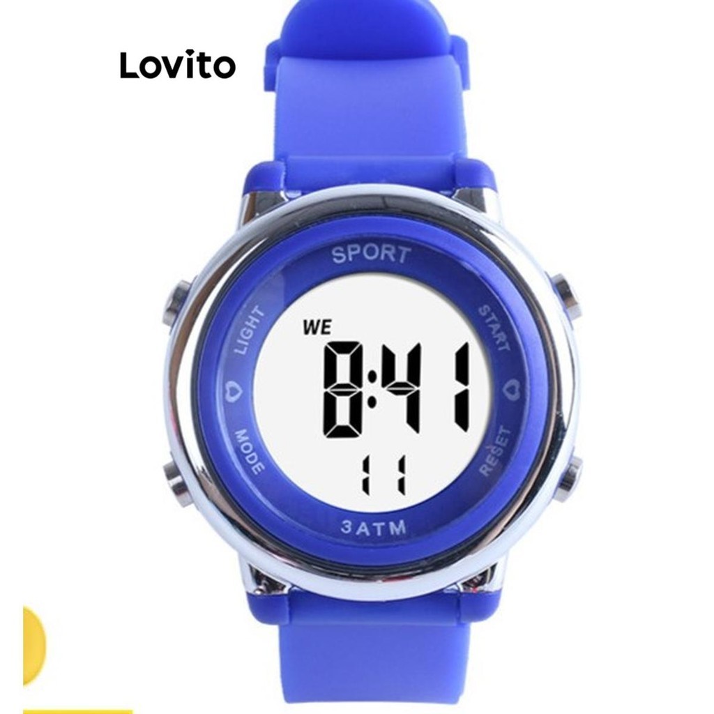 Lovito นาฬิกาอิเล็กทรอนิกส์ผู้หญิง เรืองแสง กันน้ำ สีสันสดใส สีพื้น LFA40125