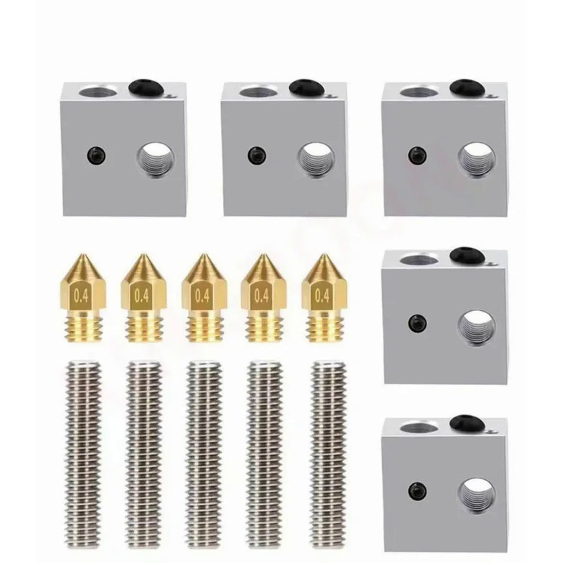 3D Printer MK8/MK7 Extruder Nozzles Kit for 0.4mm Brass Extruder Nozzle Print Head 30mm Length Throa