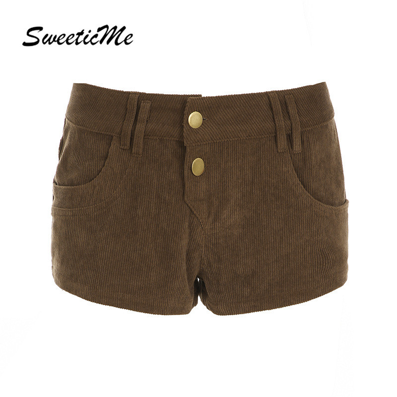 SweeticMe ผู้หญิง 2025 ใหม่แฟชั่นเอวต่ําเสือดาว Furry Causal กางเกงขาสั้นทุกการแข่งขัน