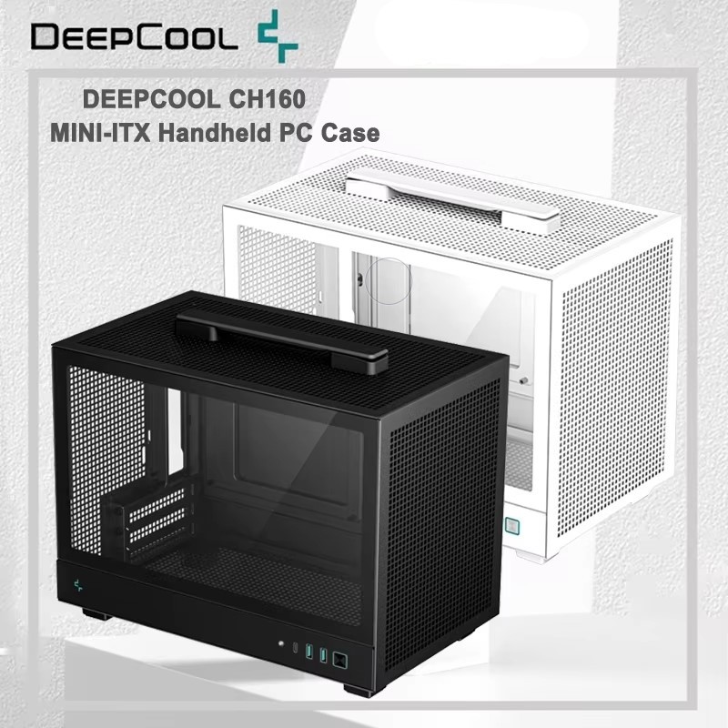 CASE (เคส) DEEPCOOL CH160 (BLACK/WHITE) (MINI-ITX)