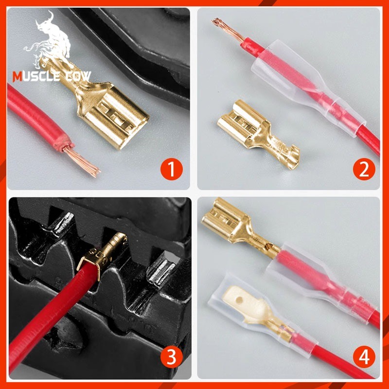 MUSCLE COW ชุดขั้วต่อสายไฟ 135 ชิ้น ขนาด 2.8/4.8/6.3 มม. ทองแดงคุณภาพสูง ถอดง่าย พร้อมกล่อง เหมาะซ่อมรถและงานไฟฟ้า - รูปที่ 4