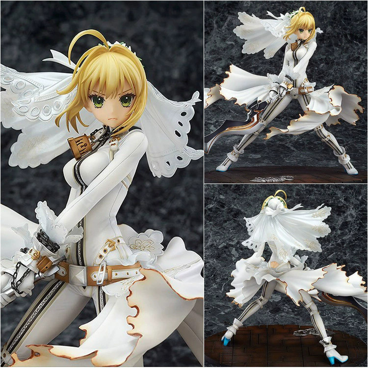 28ซม.fate EXTRA CCC Saber Bride Pvc Action Figure