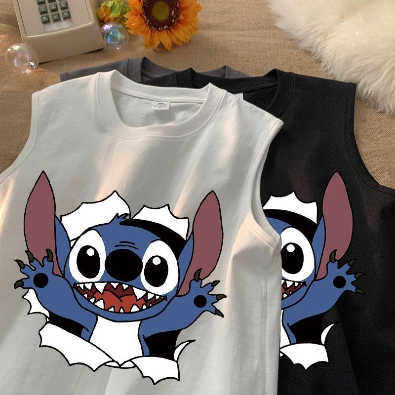 NEW เสื้อแขนกุด ลายสติช สกรีนลายการ์ตูน OP-1082 – โปรปัง