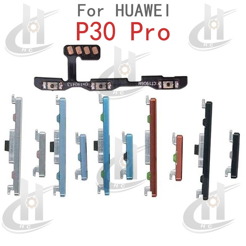 สําหรับ Huawei P30 Pro Power volume ปุ่มด้านข้าง Flex Cable Keys ปุ่มปิดปุ่มปรับระดับเสียงขึ้นและลงด้านข้างอะไหล่ทดแทน