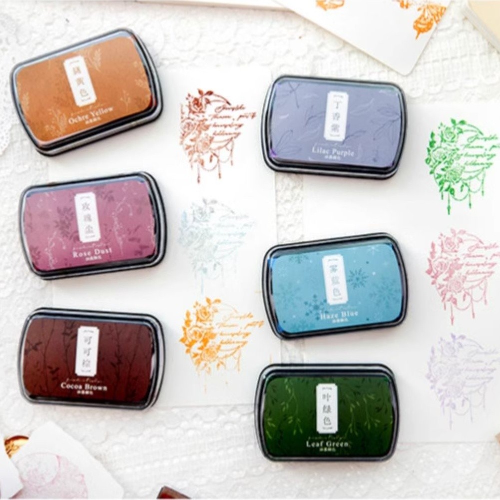 Craft Ink Pad แสตมป์ Partner DIY คละสี 6 สี Craft Ink Pad สําหรับแสตมป์กระดาษผ้าไม้