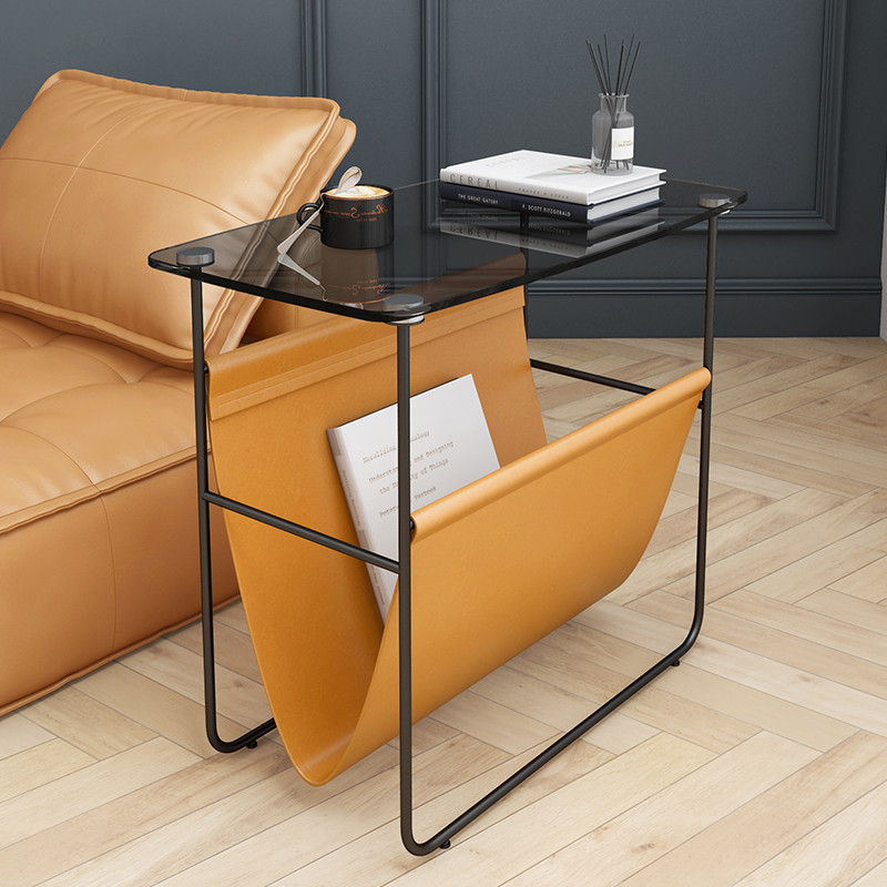 Trendy Luxury Tempered Glass Coffee Table Glass Top Simple Modern Sofa Side Table Side Cabinet Small