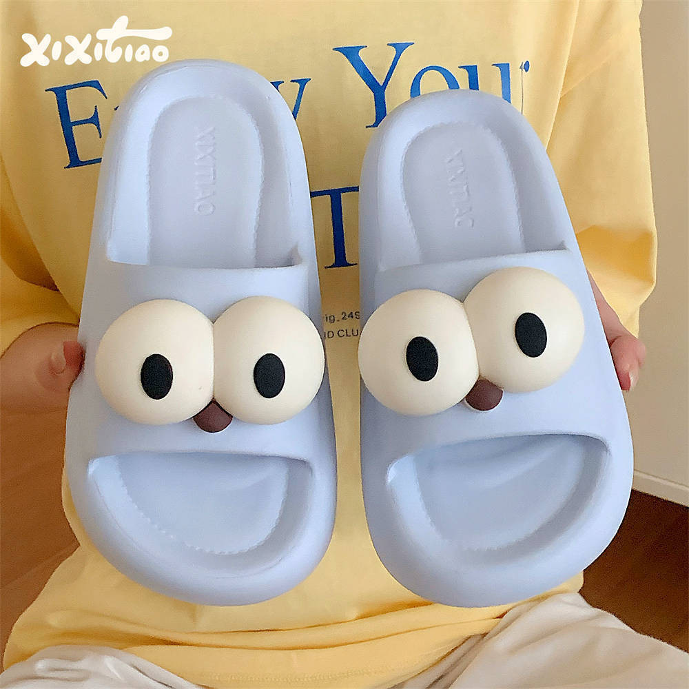 Xixtiao รองเท้าแตะรองเท้าแตะ Blue Big Eye รองเท้าแตะสบาย Bath Soft Sole ผู้ชายผู้หญิงฤดูร้อน ราคา ถูกที่สุด ดีลบีเคเค แกลเลอรีภาพที่ 2