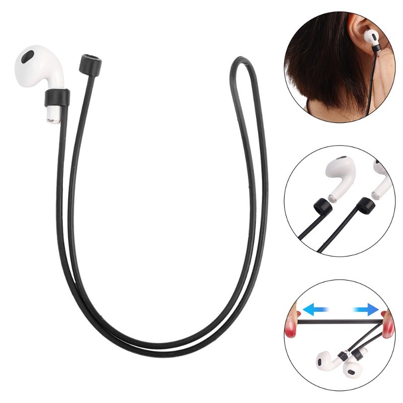 ซิลิโคนป้องกันการสูญหายหูฟังบลูทูธสายคล้องคอสําหรับเล่นกีฬาวิ่งออกกําลังกายหูฟังไร้สายเชือกเส้นเล็ก