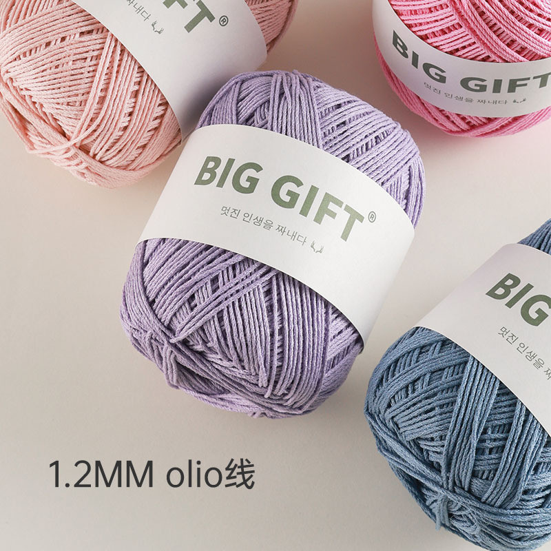 [ข้อเสนอพิเศษวันนี้พร้อมสต็อก] Biggift เกาหลีนําเข้า olio ด้าย 70g/กลุ่ม 36 สี ด้ายถักระดับไฮเอนด์ตาโตบริสุทธิ์กระเป๋าถักมือโครเชต์หมวก