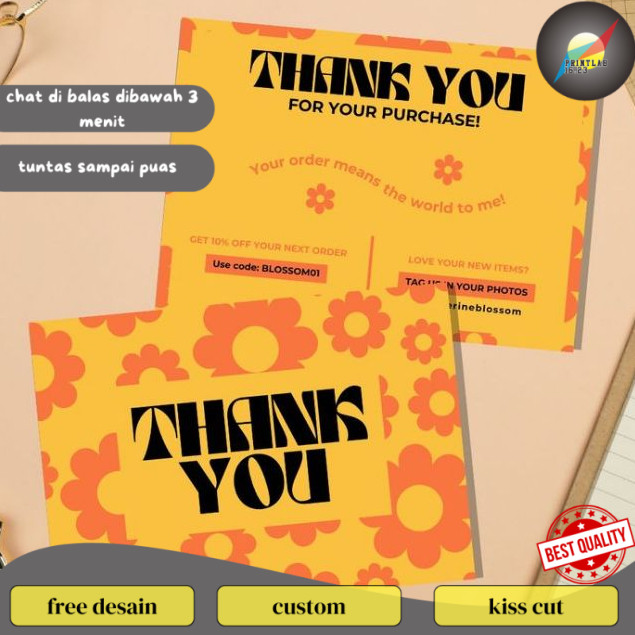 PrintLab Print TKC Thank You Card ขอบคุณแบบกําหนดเอง Olshop Thank You Card ออกแบบฟรี