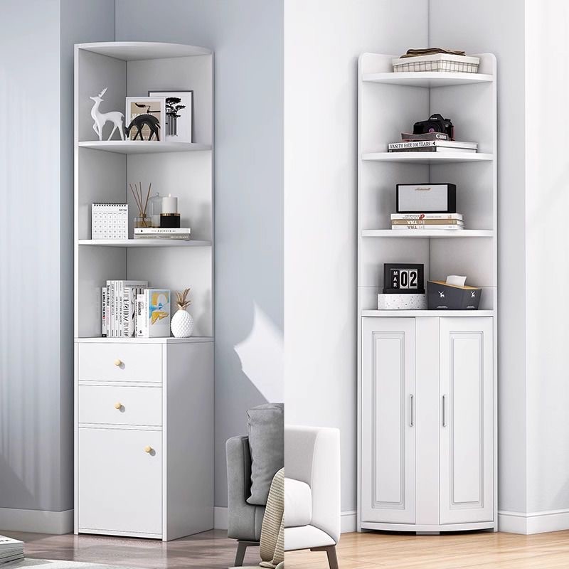 ตู้เก็บของเข้ามุมห้อง ตู้เข้ามุมสามเหลี่ยม 5/6 ชั้น แข็งแรงทนทาน ห้องนั่งเล่น ห้องนอนชั้นวางของเข้ามุม ง่ายต่อการจัดเก็บ