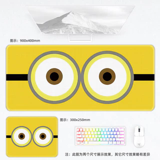 Little Yellow Man แผ่นรองเมาส์แผ่นรองคีย์บอร์ดเกมสํานักงานนักเรียนแผ่นรองเมาส์ยางรองแป้นพิมพ์ขนาดใหญ่หนากันลื่นทนทาน