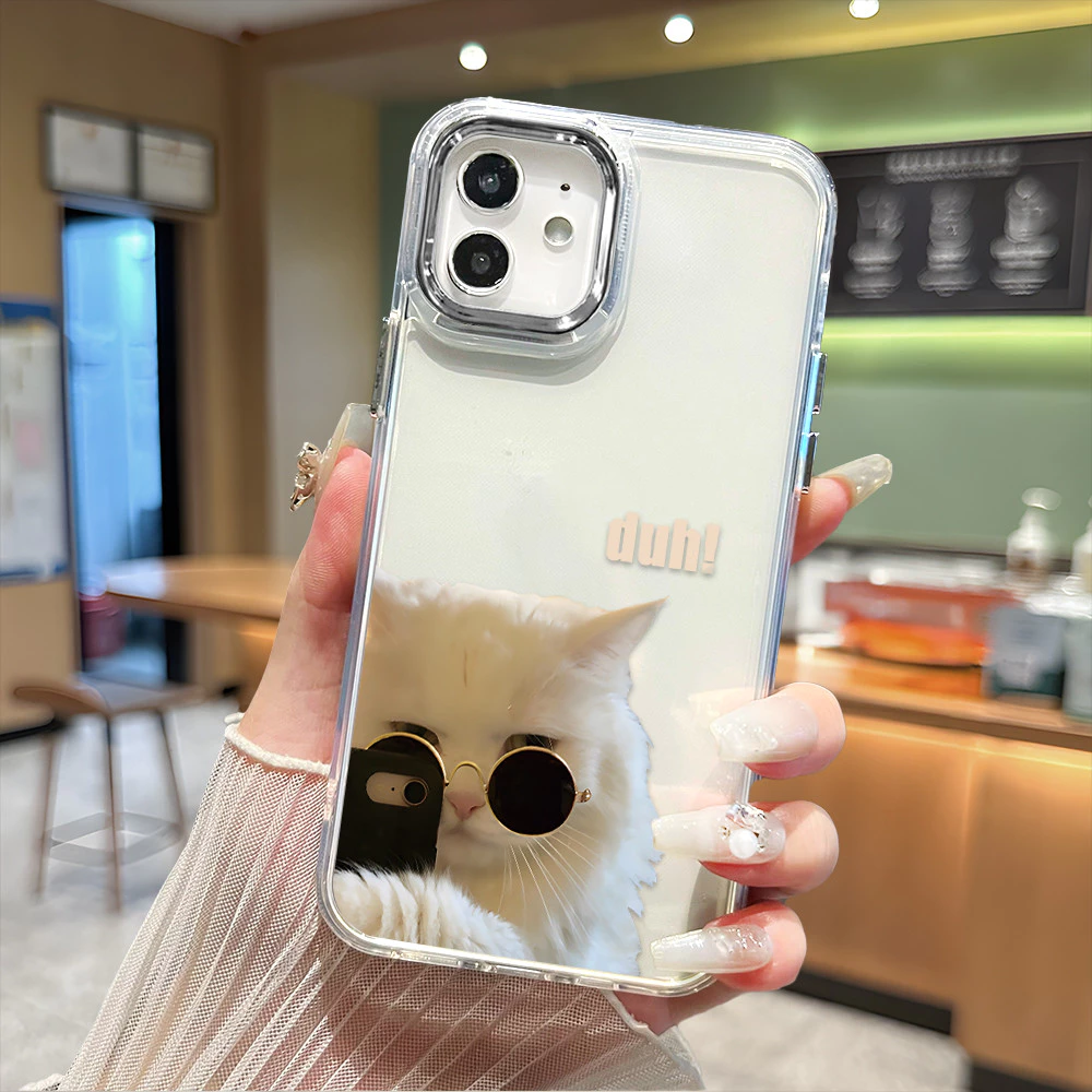 iPhone 16 15 14 13 12 11 8 7 6 X XS XR SE Plus Pro Max 2020 2022 Apple กรอบรูปโลหะ เคสไอโฟน เคสเมท JSXK สายแพร แบบใส thumbnail 3