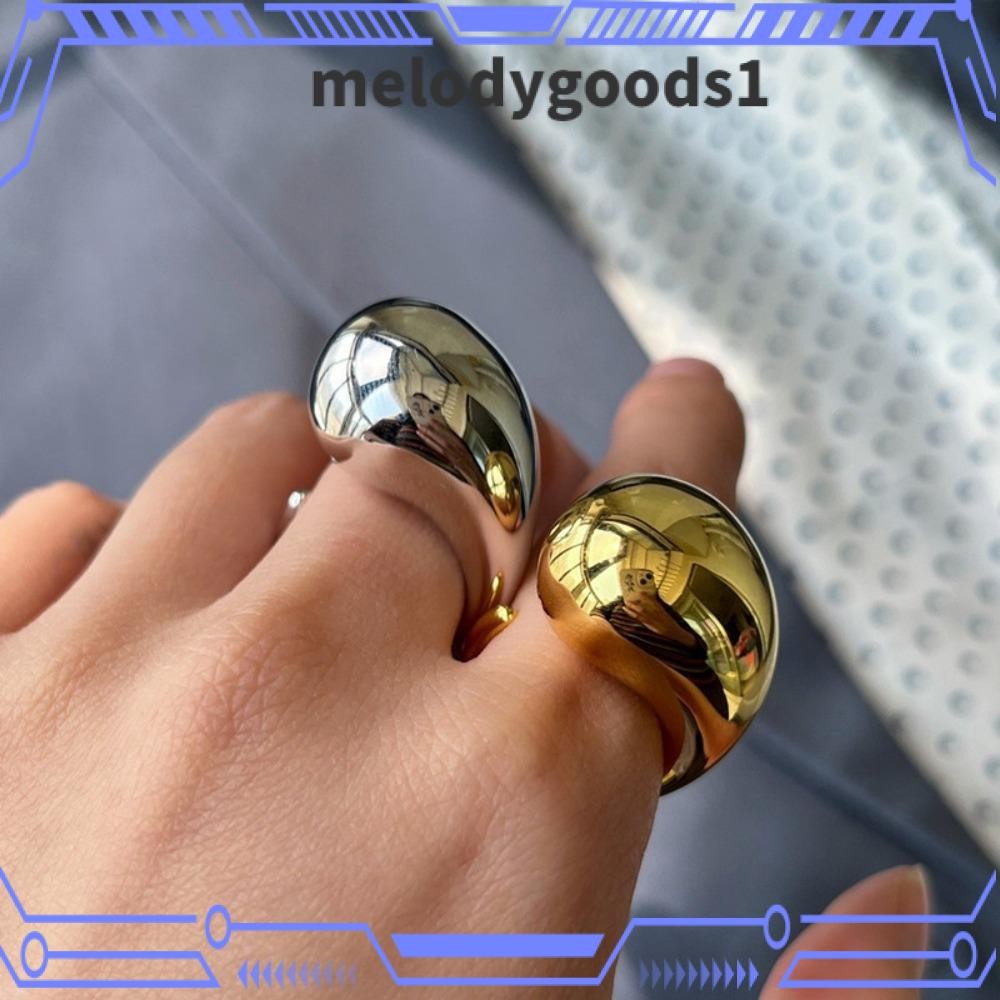 MELODYGOODS1 แหวนหยดน้ํา, แหวนเปิดที่ไม่ซ้ํากันอินเทรนด์, ขายร้อนเกินจริงชุบทอง Retro Punk เครื่องประดับฮิปฮอป