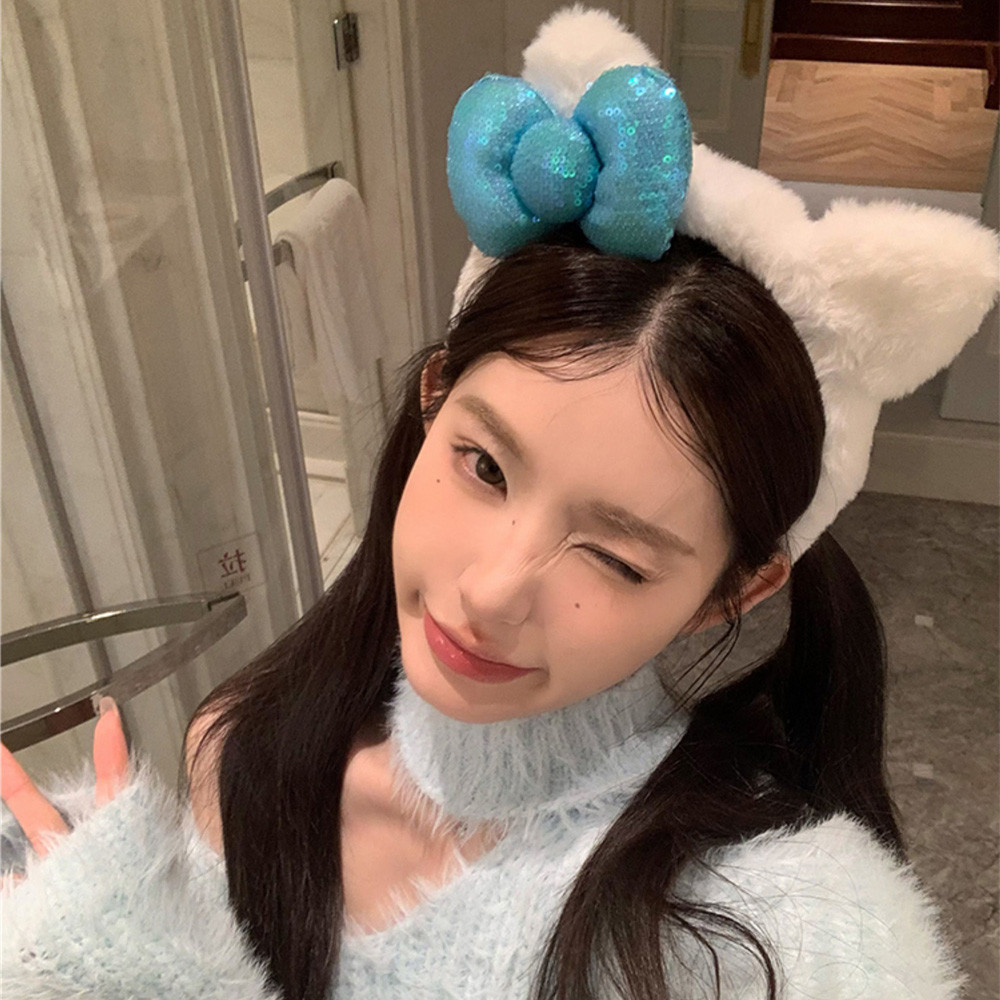 หูแมวตุ๊กตาโบว์คาดศีรษะอุปกรณ์ผมผู้หญิงความดันผมล้างหน้า หมวก - รูปที่ 6