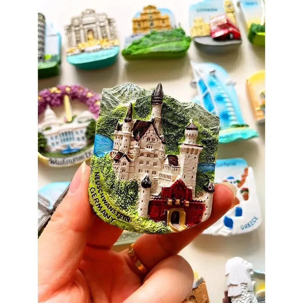 ใหม่โลหะแม่เหล็กติดตู้เย็น Berlin เยอรมนี London UK Bus HK Taj อียิปต์พีระมิด USA ตู้เย็นแม่เหล็กสติกเกอร์ Travel Memoria