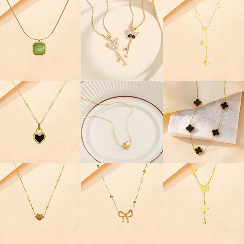 COD-ส่งเร็วจากไทย🎀สร้อยรุ่นใหม่ 18kโรสโกลด์ไททาเนียมเหล็ก สำหรับผู้หญิง คุณภาพสูง ไม่ซีดจาง เครื่องประดับแฟชั่น