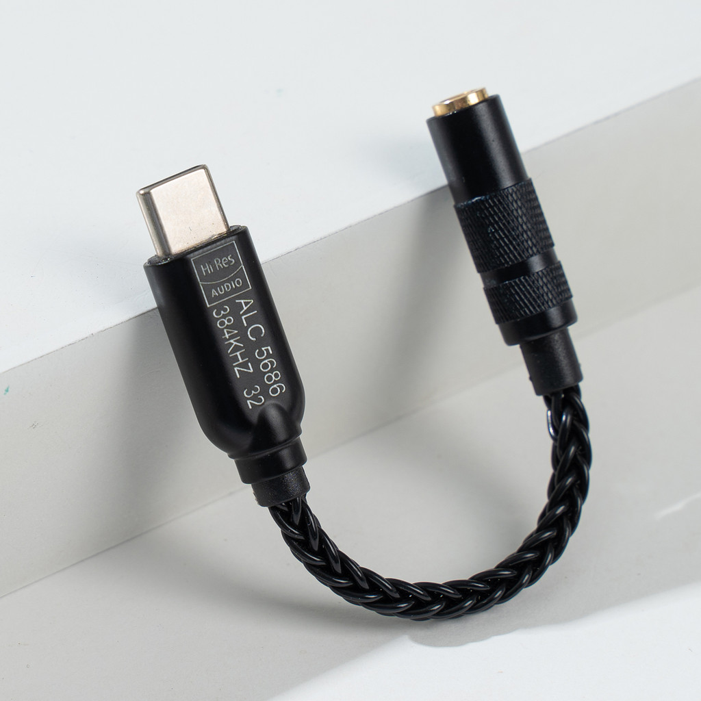 Realtek ALC5686 USB-C ถึง 3.5 มม.DAC หูฟังเครื่องขยายเสียงดิจิตอลถอดรหัสและอะแดปเตอร์ Hifi Dac Type-C ถึง 3.5 มม.