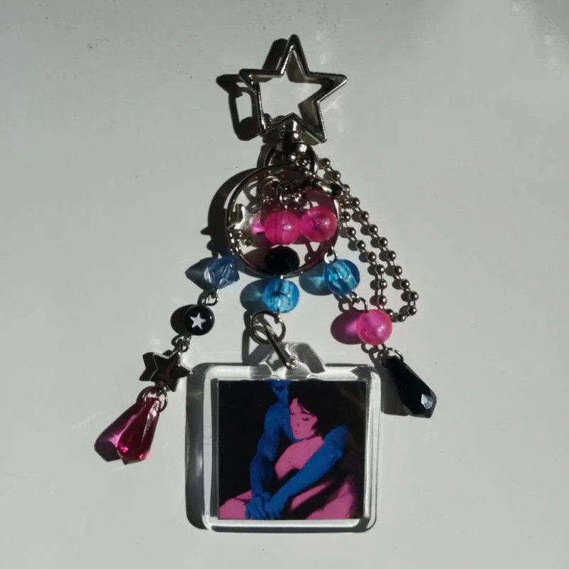 TV Girl Who Really Cares Beads Keychain Bag Jewelry Charm Aesthetic