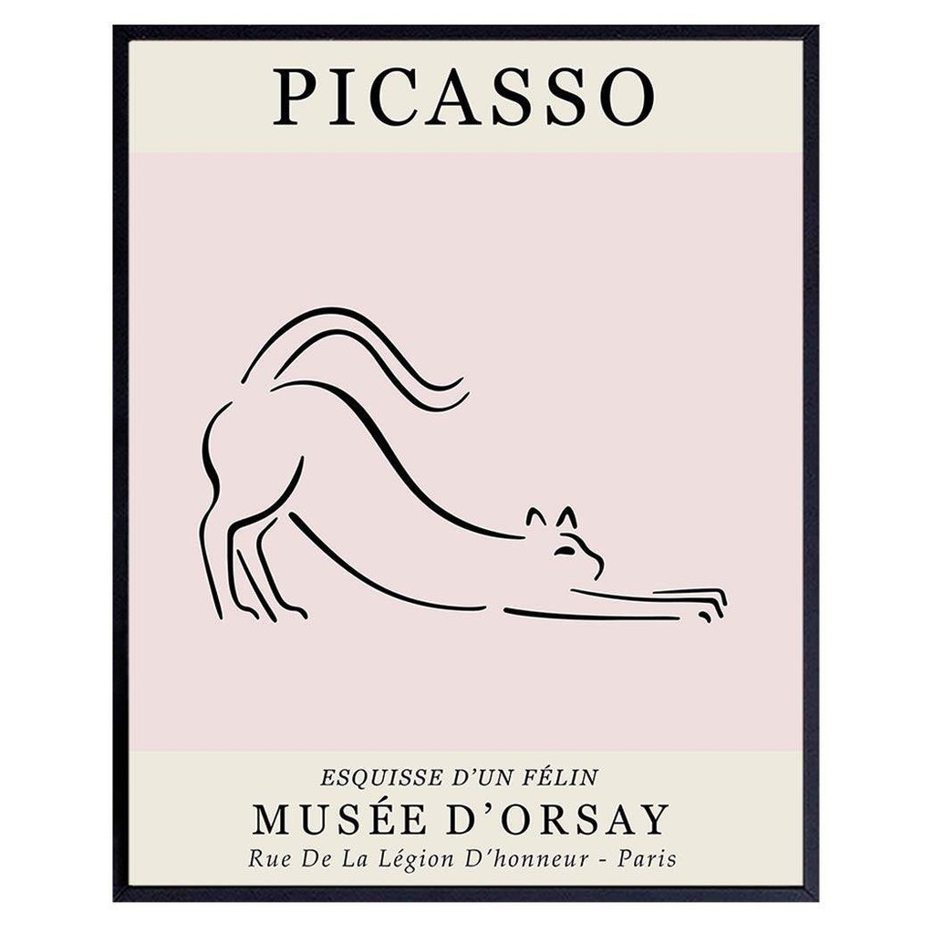 แมวตกแต่งบ้าน Pablo Picasso Wall Art Picasso โปสเตอร์ Cat Wall Art Pablo Picasso โปสเตอร์ Pablo Pica