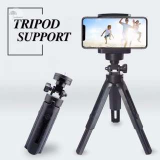 ขาตั้งโทรศัพท์ ขาตั้งTripod ไม้เซลฟี่ ขาตั้งไลฟ์สด พร้อมตัวจับมือถือ ปรับหมุนได้ 360 องศา น้ำหนักเบาพกพาสะดวก (สีดำ)