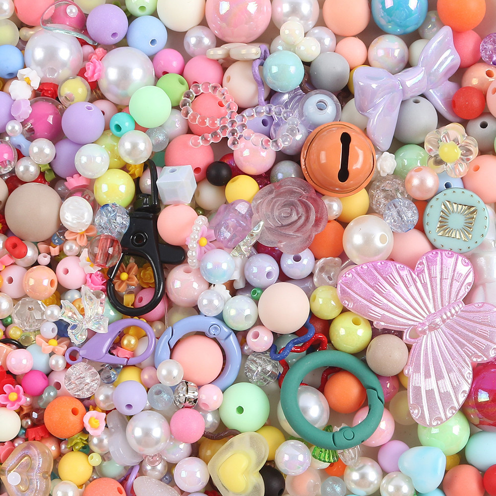10g Multi-type สุ่มผสมลูกปัดอะคริลิค Clasp สําหรับ DIY โทรศัพท์ Charms เครื่องประดับทําสร้อยข้อมือสร้อยคอต่างหูอุปกรณ์เสริม