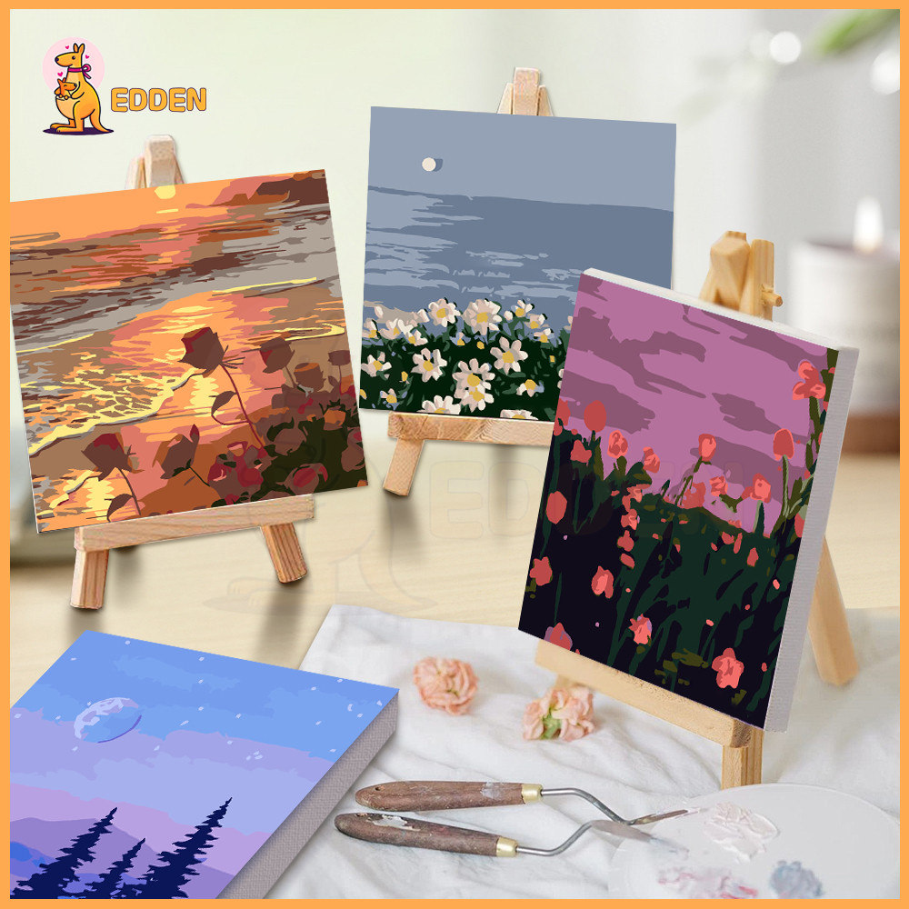 EDDEN 20*20 ซม ระบายสีตามตัวเลข ภาพวาดตกแต่งอะคริลิก ของขวัญที่ดีที่สุดสำหรับเด็ก ของขวัญ DIY