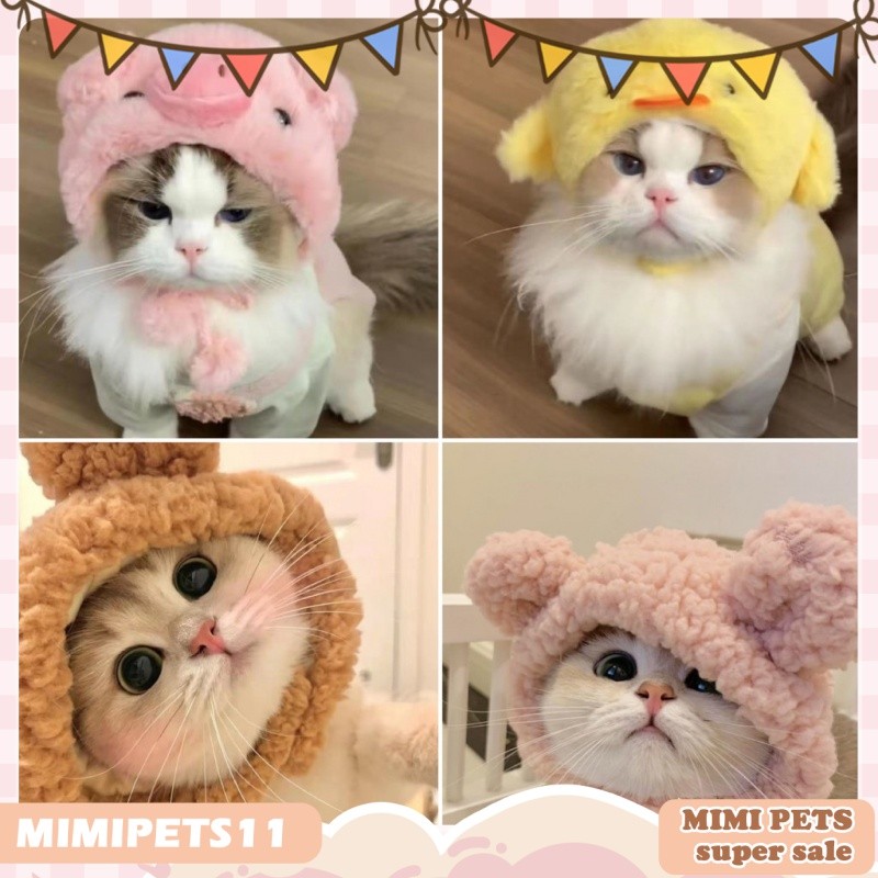 Piggy Cat หมวกไก่สัตว์เลี้ยงหัว Panda Bear สุนัขโครงสร้างหมวก Headwear Crossdressing หมวก
