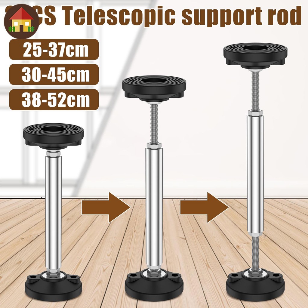 2 ชิ้น Telescopic Support Rods ปรับความสูงเสารองรับสแตนเลสวงเล็บรองรับรองรับสูงสุด 300 กก. SHOPTKC8337