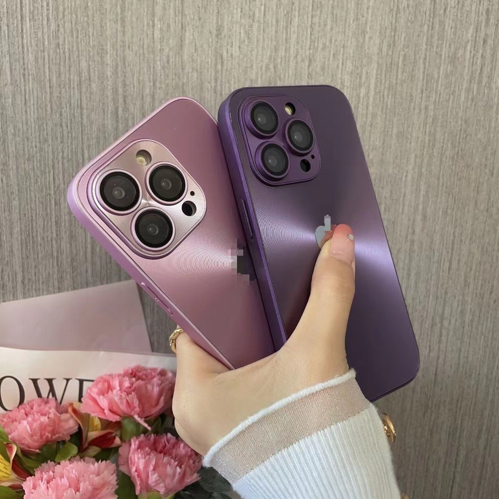 หรูหราเลเซอร์ออโรร่า Matte เคสโทรศัพท์สําหรับ iPhone 11 12 13 14 15 16 Pro 17 Max Plus กันกระแทกกลับกันชนกรณีฝาครอบ