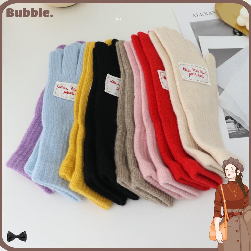 ฟอง ถุงมือถัก, เส้นใยอะคริลิค สีทึบขี่ถุงมือแยกนิ้ว, แฟชั่นฤดูหนาว ถุงมือ