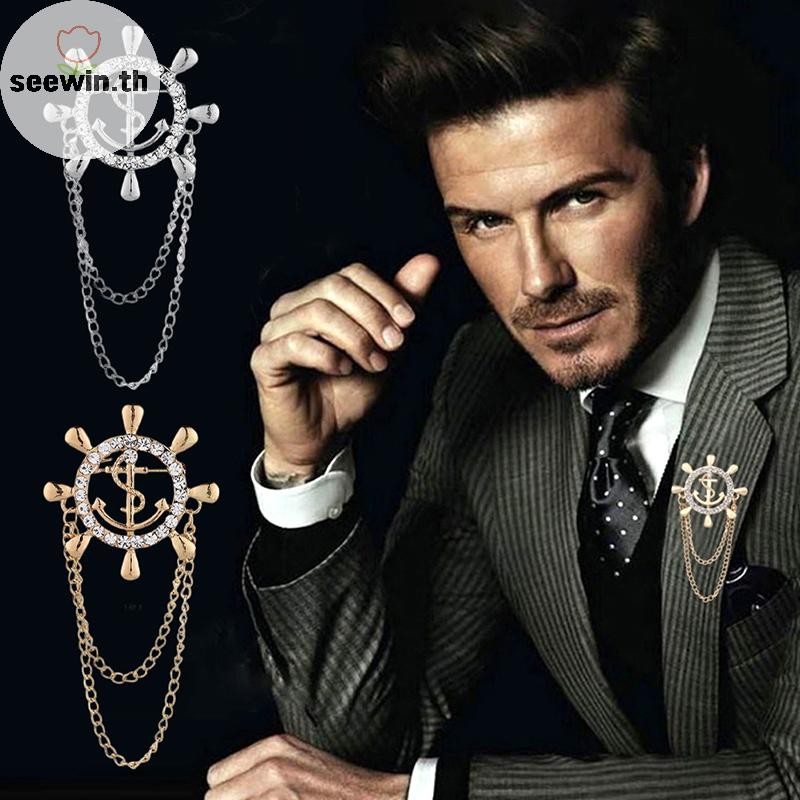 Seewin sel Rudder เข็มกลัด Navy Corsage เรือ Anchor Pin ชุด Bountaire Badge เข็มกลัด th