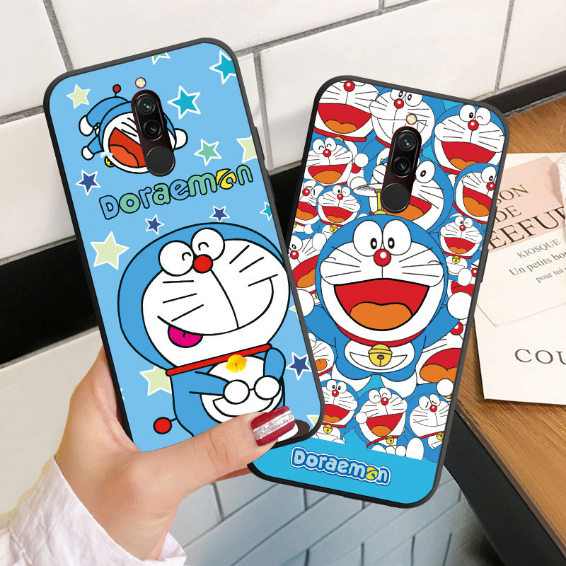 ปลอกสําหรับ Xiaomi Redmi 4X 4A 7A 8A หมายเหตุ 7 8 Pro Soft Silcoen เคสโทรศัพท์ฝาครอบ Doraemon