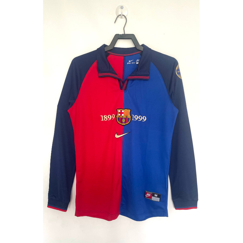 1899-1999 Barcelona Centennial High Quality Retro Football T-shirt