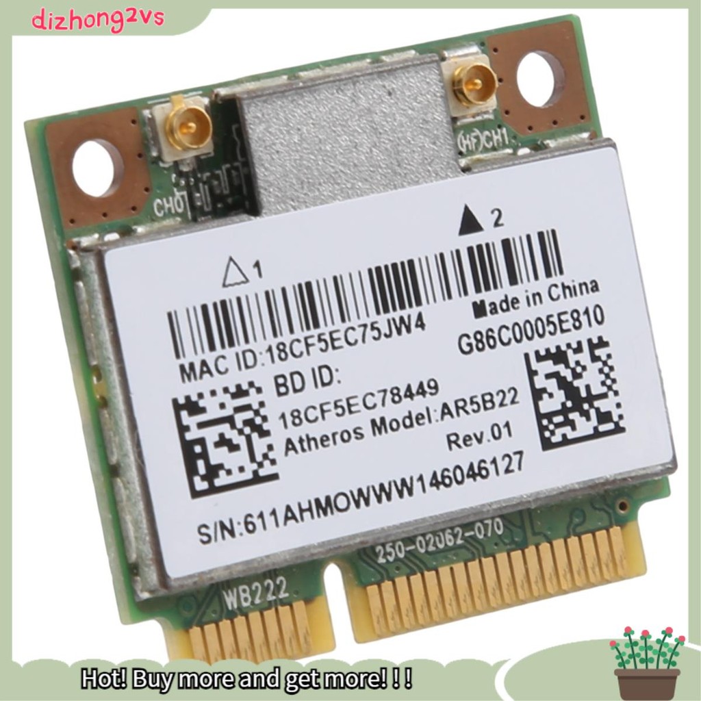 [dizhong2vs]AR5B22 2.4/5GHz Dual Band Wifi Card 802.11Ac Bluetooth 4.0 การ์ด WLAN ไร้สายสําหรับ Y400